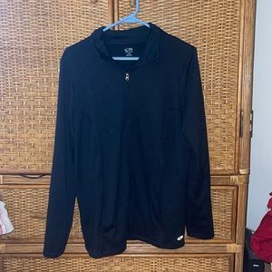 Black full zip-up lightweight collared jacket